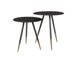 Bijzettafel Set Van 2 STALWART - Gunmetal Zwart