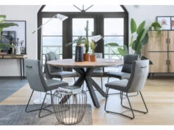 Ronde Eetkamertafel COLOMBO - Massief Eik Railway Bruin Hout 9 Ronde Eetkamertafel COLOMBO - Massief Eik Railway Bruin Hout -Zuiver || RICHMOND Verkoop 13881 deba meubelen woonkamer xooon colombo