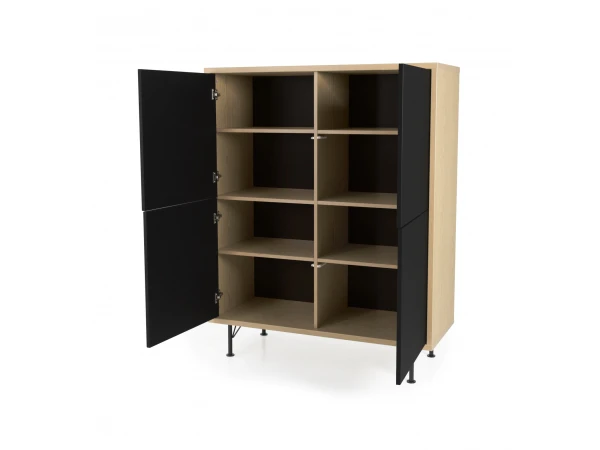 Kast Barkast FLOW - Eik/Zwart Zwart 4 Kast Barkast FLOW - Eik/Zwart Zwart - Afbeelding 4