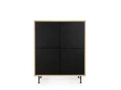 Kast Barkast FLOW - Eik/Zwart Zwart