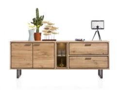 Kast Dressoir Incl. LED DENMARK - Oak Railway Brown Hout