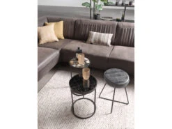 Bijzettafel AGATE - Stone Tempered Glass Zwart -Zuiver || RICHMOND Verkoop 16381 deba meubelen woonkamer dutchbone agate