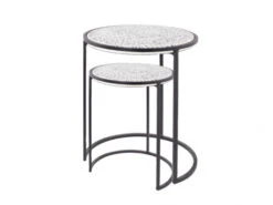 Bijzettafel Set Van 2 TABIA - Black/White Zwart