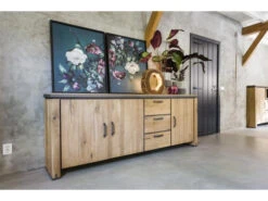 Kast Dressoir FARMLAND - Oak Railway Brown Hout -Zuiver || RICHMOND Verkoop 19188 deba meubelen woonkamer henders amp hazel farmland