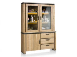 Kast Vitrine FARMLAND - Oak Railway Brown Hout