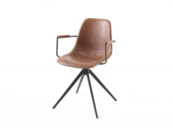 Draaibare Armstoel J515A - Vintage Cognac Bruin