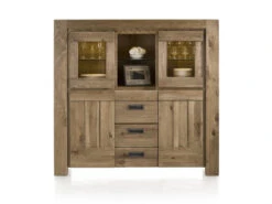 Kast Hoge Dressoir Incl. Led SANTORINI - Castle Sand Hout