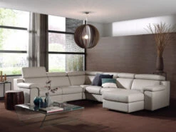 Hoekzetel MAMBO Met Relax - Leder Bull Tortora Beige