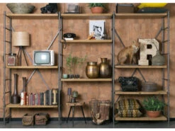 Kast Wandrek IRON SHELF - Vintage Look Hout -Zuiver || RICHMOND Verkoop 9673 deba meubelen woonkamer dutchbone iron shelf