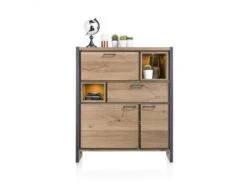 Kast Barkast Incl. Led METALO - Railway Brown Hout