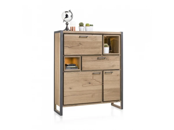 Kast Barkast Incl. Led METALO - Railway Brown Hout 2 Kast Barkast Incl. Led METALO - Railway Brown Hout - Afbeelding 2