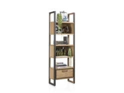 Kast Boekenkast METALO - Railway Brown Hout