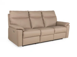 3-zit Met 2 Elektr. Relaxen CAPRI - Lichtbruin Leder Bruin