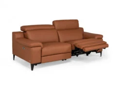 3-zit Zetel Met 2 Elektr. Relaxen LIPARI - Cognac Leder Cognac