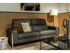 Zetel 3-zit Met 2 Elektrische Relaxen PIER - Leder Donkergrijs Grijs -Zuiver || RICHMOND Verkoop calia pier 48684