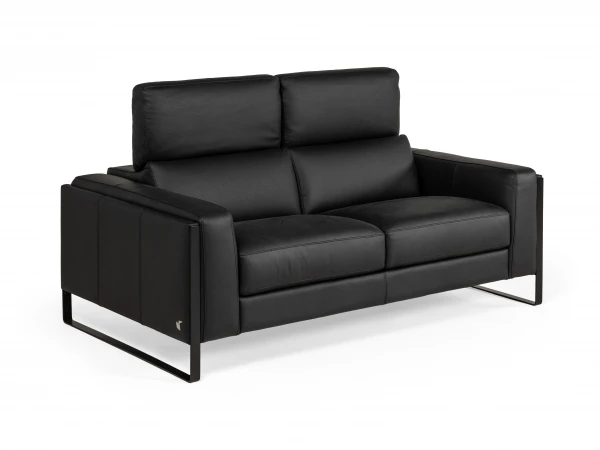 2-zit Zetel PIER - Leder Zwart Zwart 2 2-zit Zetel PIER - Leder Zwart Zwart - Afbeelding 2