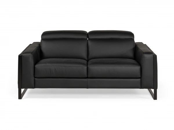 2-zit Zetel PIER - Leder Zwart Zwart 3 2-zit Zetel PIER - Leder Zwart Zwart - Afbeelding 3