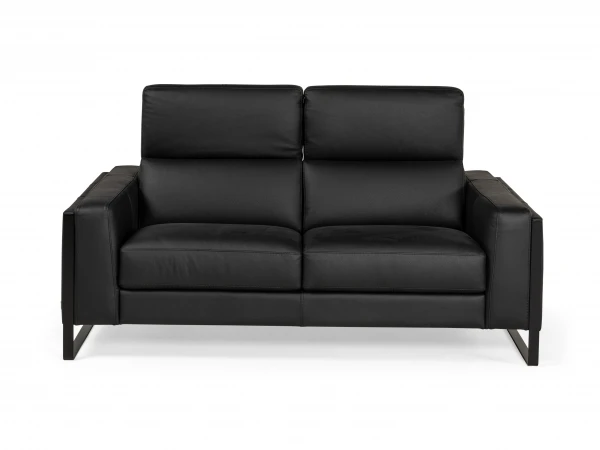 2-zit Zetel PIER - Leder Zwart Zwart 4 2-zit Zetel PIER - Leder Zwart Zwart - Afbeelding 4