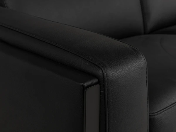 2-zit Zetel PIER - Leder Zwart Zwart 7 2-zit Zetel PIER - Leder Zwart Zwart - Afbeelding 7