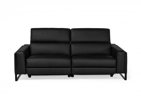 3-zit Met Relaxen PIER - Leder Zwart Zwart 5 3-zit Met Relaxen PIER - Leder Zwart Zwart - Afbeelding 5