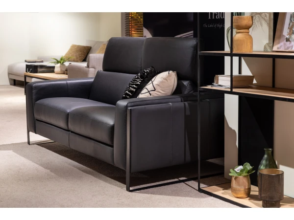 2-zit Zetel PIER - Leder Zwart Zwart 10 2-zit Zetel PIER - Leder Zwart Zwart - Afbeelding 10