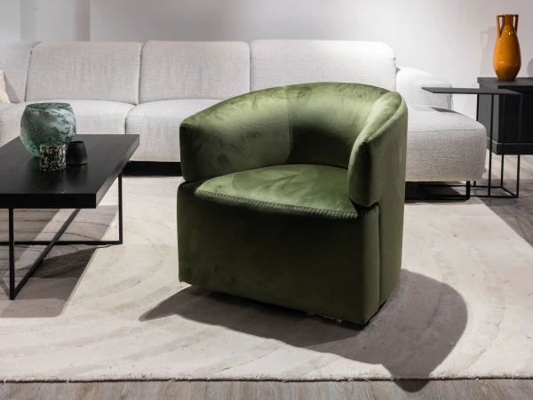 Fauteuil Met Draaivoet PIROUETTE - Groen Velvet Groen 10 Fauteuil Met Draaivoet PIROUETTE - Groen Velvet Groen - Afbeelding 10