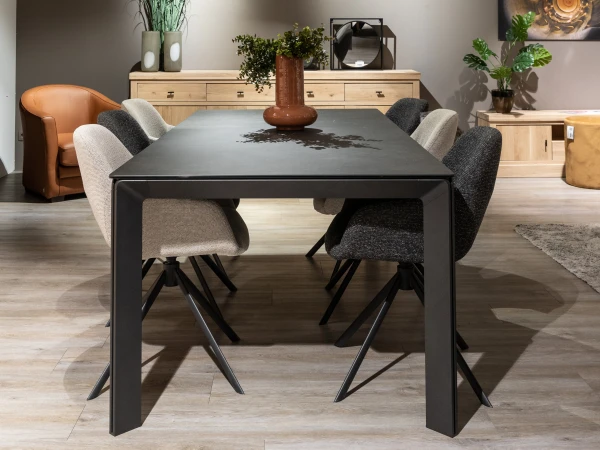 Eetkamertafel CLASS - Vulcano Zwart Zwart 6 Eetkamertafel CLASS - Vulcano Zwart Zwart - Afbeelding 6