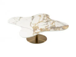 Salontafel MYRON - Blad Florigon Goud -Zuiver || RICHMOND Verkoop christl dekimpe myron 58782