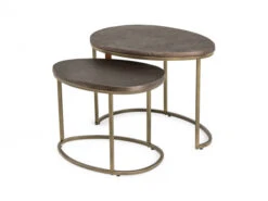 Set Van 2 Bijzettafels BODILE - Bruin Bruin