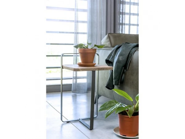 Bijzettafel ROSETTA - Kikarhout/metaal Hout 2 Bijzettafel ROSETTA - Kikarhout/metaal Hout - Afbeelding 2