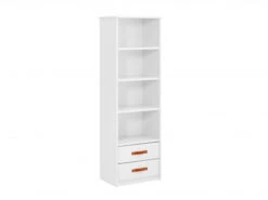 Kast Boekenkast - Wit Met Lederen Grepen Wit