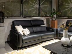 Zetel Met Elektrische Relax AMPLITUDE - Royal Noir Zwart -Zuiver || RICHMOND Verkoop diva divani amplitude 60811