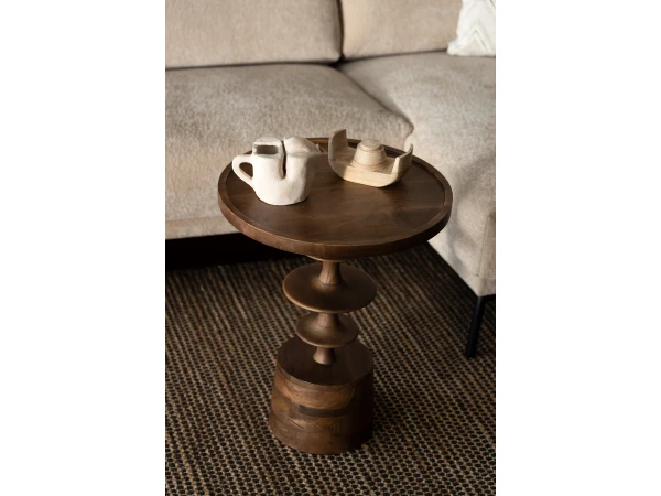 Bijzettafel CATH - Walnoot Hout 6 Bijzettafel CATH - Walnoot Hout - Afbeelding 6