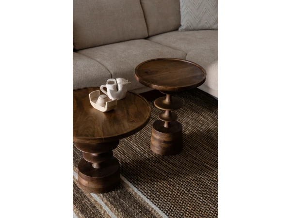 Bijzettafel CATH - Walnoot Hout 7 Bijzettafel CATH - Walnoot Hout - Afbeelding 7