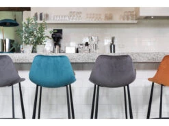 Barstoel FRANKY - Velvet Petrol Blauw -Zuiver || RICHMOND Verkoop dutchbone franky 44082 2