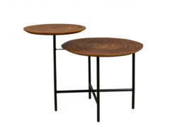 Bijzettafel MATHISON - Walnoot/Zwart Hout