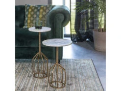 Bijzettafel SALERNO - Witgroen Marmer/messing Groen -Zuiver || RICHMOND Verkoop dutchbone salerno 49327