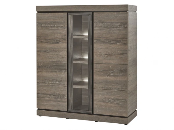 Vitrine BELLUNO - Millenium Oak Dark Brown Donkerbruin 1 Vitrine BELLUNO - Millenium Oak Dark Brown Donkerbruin