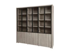 Vitrine LUCCA Groot - Millenium Eik Lichtgrijs Hout