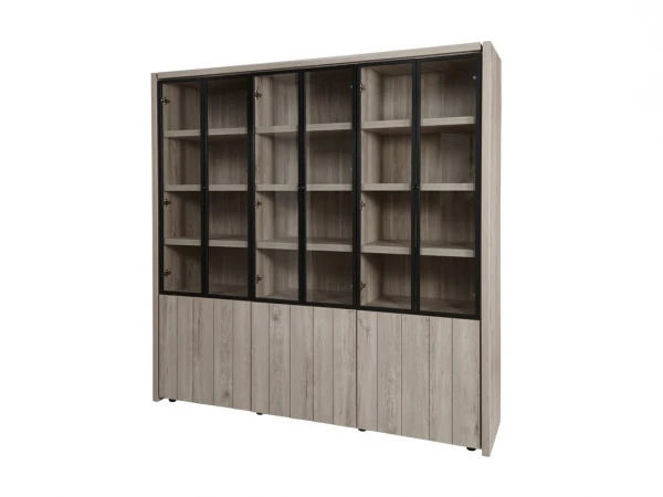 Vitrine LUCCA Groot - Millenium Eik Lichtgrijs Hout 1 Vitrine LUCCA Groot - Millenium Eik Lichtgrijs Hout