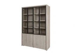 Vitrine LUCCA Medium - Millenium Eik Lichtgrijs Hout