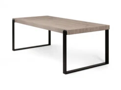 Eetkamertafel LUCCA - Millenium Eik Lichtgrijs/zwart Hout