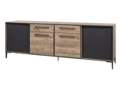 Dressoir 246 Cm PERUGIA - Natuurlijke Parketlook Hout