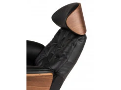 Elektr. Relaxfauteuil Met Accu VOLDEN - Zwart Leder/Walnoot Zwart -Zuiver || RICHMOND Verkoop flexlux volden 67461