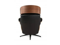 Elektr. Relaxfauteuil Met Accu VOLDEN - Zwart Leder/Walnoot Zwart -Zuiver || RICHMOND Verkoop flexlux volden 67462