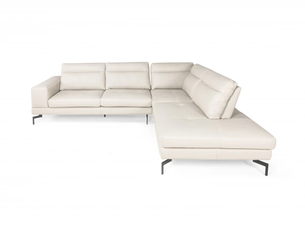 Hoeksalon SANDERS - Wit Leder Wit 2 Hoeksalon SANDERS - Wit Leder Wit - Afbeelding 2