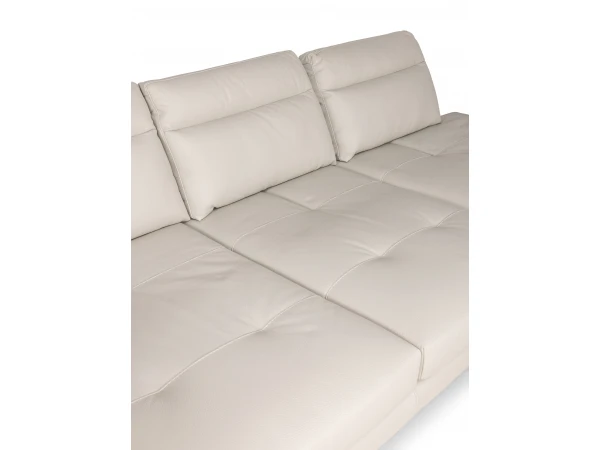 Hoeksalon SANDERS - Wit Leder Wit 4 Hoeksalon SANDERS - Wit Leder Wit - Afbeelding 4