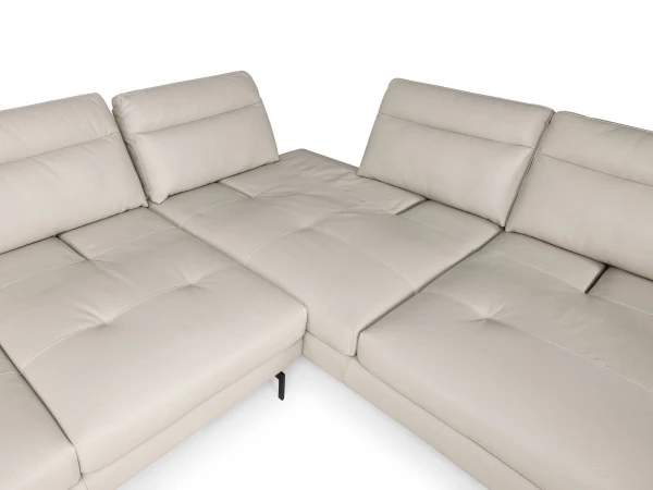 Hoeksalon SANDERS - Wit Leder Wit 5 Hoeksalon SANDERS - Wit Leder Wit - Afbeelding 5