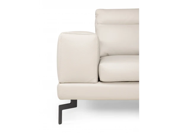 Hoeksalon SANDERS - Wit Leder Wit 6 Hoeksalon SANDERS - Wit Leder Wit - Afbeelding 6