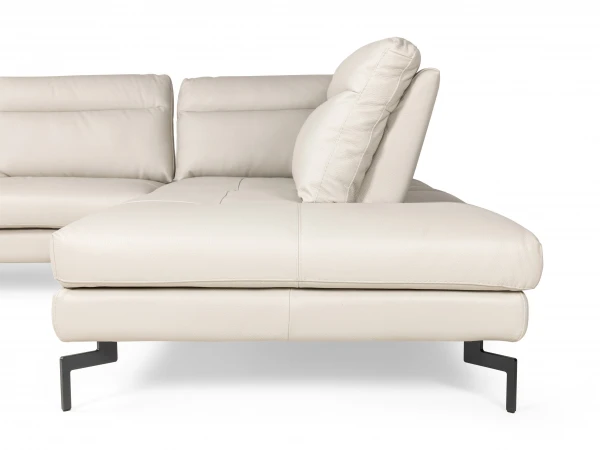 Hoeksalon SANDERS - Wit Leder Wit 7 Hoeksalon SANDERS - Wit Leder Wit - Afbeelding 7